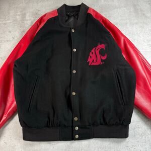 Washington State black and red varsity jacket mens size medium